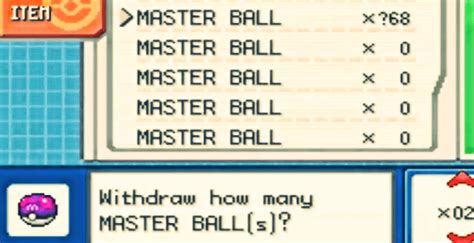 infinite master balls cheat pokemon fire red.